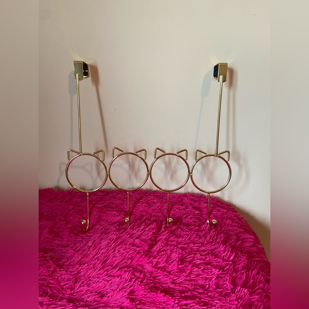Gold Cat Shaped Over the Door Hooks (4)